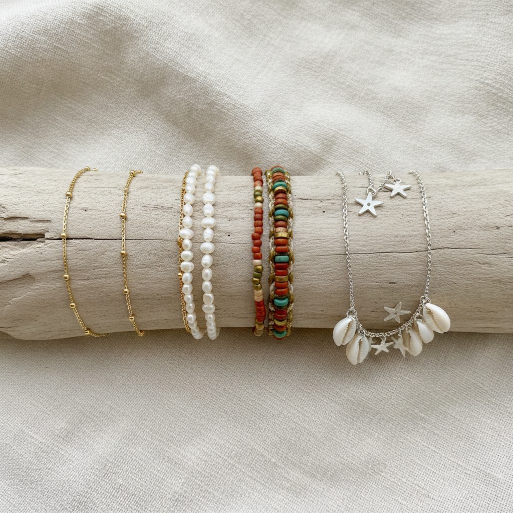 Sole and Spark anklets display